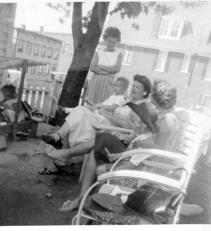 Teeny Wenner Phillips (middle) with son Tim September 1961.jpg