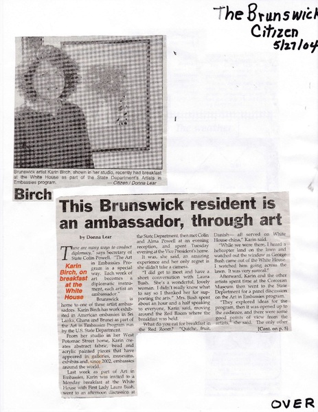 File:Karin Birch, art ambassador from The Brunswick Citizen, May 27, 2004.pdf