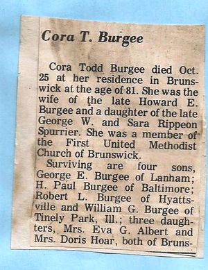 Cora Todd Burgee Obituary 1970.jpg