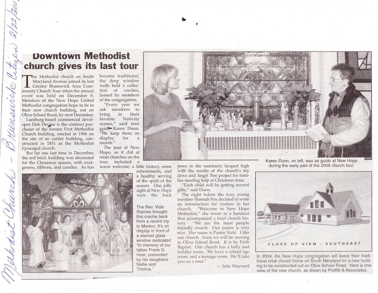 File:New Hope Methodist, gives last tour from the Brunswick Citizen, February 22, 2002.pdf