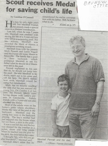 File:Cub Scouts 2003 Pack 779 Marshall Pennak Receives Medal from The Brunswick Citizen, August 21, 2003.pdf