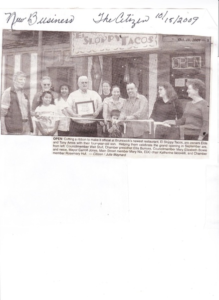 File:El Sloppy Tacos Opening from the Brunswick Citizen, October 15, 2009 (2).pdf