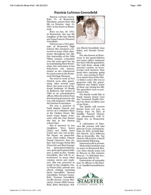 Patricia LaVerne Greenfield, FrederickNewsPost, 2025.09.18.pdf