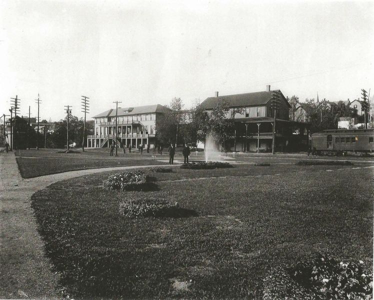 File:YMCA, with medical building, note fountain.jpg