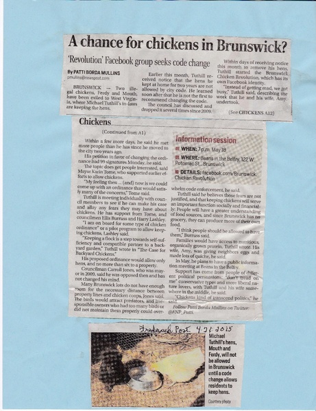 File:Chickens in town from The Frederick News Post, April 25, 2015 .pdf