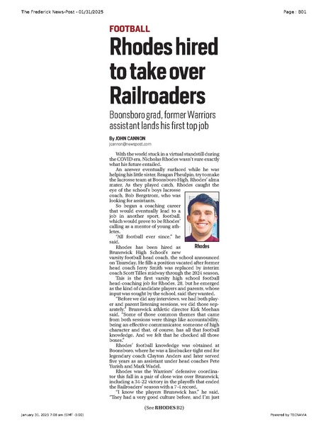 File:Rhodes hired to take over Railroaders, FrederickNewsPost, 2025.01.31.pdf