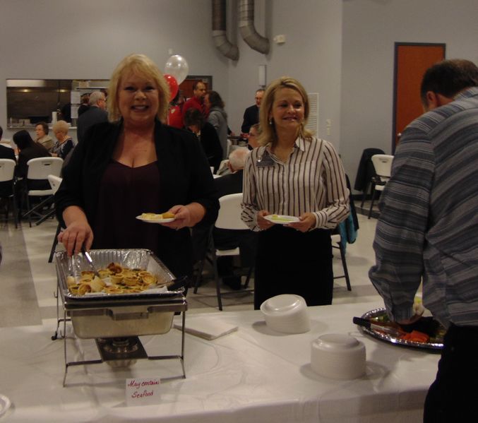 File:Fire Department 2018 Awards Dinner Robin Maynard Bell and State Delegate Kathy Afzali at the buffet, February 24, 2018.JPG