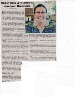 Main Street 2011, Amy Weldon promotes downtown from The Brunswick Citizen, May 19, 2011.pdf