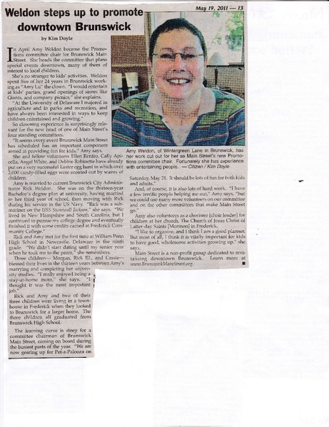 File:Main Street 2011, Amy Weldon promotes downtown from The Brunswick Citizen, May 19, 2011.pdf