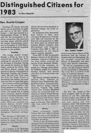 Rev Herbert Austin Cooper, Distinguished Citizen 1983 (3).jpg