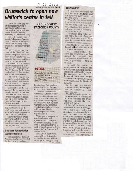 File:Visitor Center to be Opened from The Brunswick Citizen, August 20, 2012.pdf