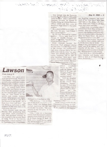 File:Foot Work Shoes, Tony Lawson from The Brunswick Citizen, May 29, 2009 (2).pdf