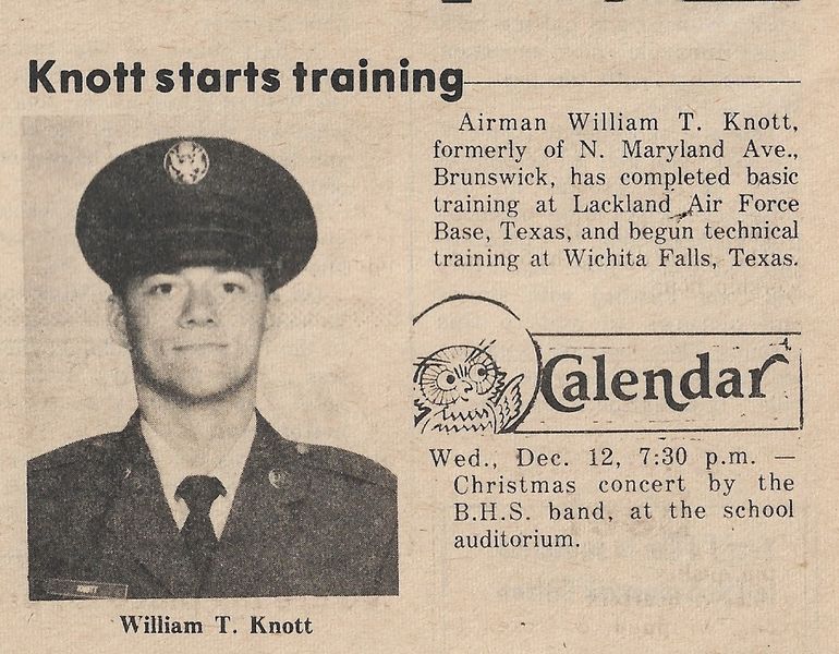 File:William T. Knott Starts Training from The Brunswick Citizen, Vol 11, No 48, December 6, 1984.jpg