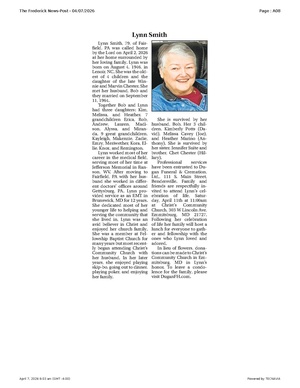 Lynn Smith, FrederickNewsPost, 2026.04.07.pdf