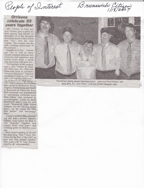File:June and Paul Orrisons 55th Anniversary from The Brunswick Citizen, January 18, 2007.pdf