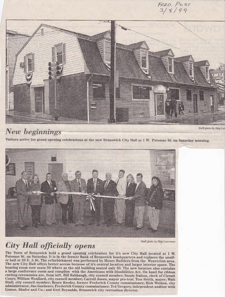 File:City Hall Ribbon Cutting from The Frederick News Post, March 8, 1999.pdf