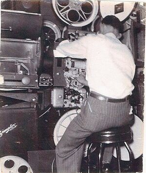 Imperial Theatre The film is being strung through the projector..jpg