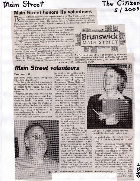 File:Main Street 2005 volunteers honored from The Brunswick Citizen, May 2000.pdf