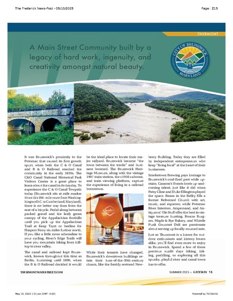 File:Brunswick and Thurmont, Sister Cities, Part II, FrederickNewsPost,2025.05.10.pdf