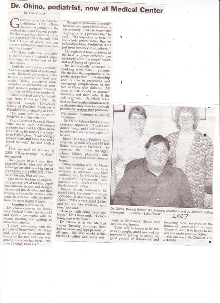 File:Medical Center, Dr. Okino New Doctor from The Brunswick Citizen 2007.pdf