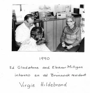 Ed Gladsone and Eleanor Milligan interview Virgie Hilderand 1990.jpg
