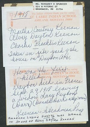 American Legion 1918, Alvey Dayton Keenan (back of photo).jpg