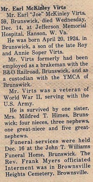 File:Earl (Joe) McKinley Virts Obituary from The Brunswick Citizen, Vol 10, No 49, December 15, 1983.jpg