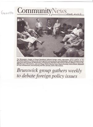 Foreign Policy Debate Group from the Gazette, March 2003.jpg