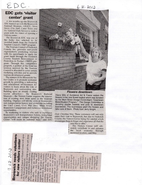 File:EDC gets visitor center grant from The Brunswick Citizen, June 21, 2011.pdf