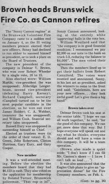 File:Fire Department 1978, Delmar V. Brown, New Chief from The Brunswick Citizen, Vol 5, No 2, January 12, 1978 (1).jpg
