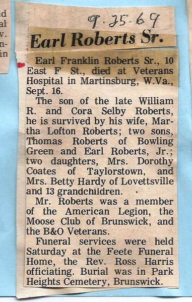 File:Earl Franklin Roberts Sr Obituary September 1969.jpg