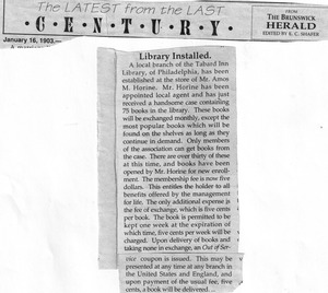 Library Installed January 16, 1903 from the Brunswick Herald.tif