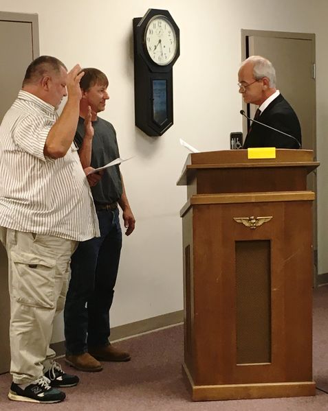File:Brunswick City Council Meeting 2016, Directors of Public Works John Gerstner, Neil Wilhelm appointed by Mayor.JPG
