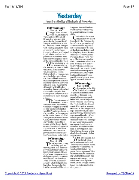 File:Two men arrested for stealing 300 pairs of pantyhose from a freight car in 1921, The Frederick News-Post historical reprint, November 16, 1921.pdf