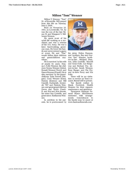 File:Milton "Tom" Wenner, FrederickNewsPost, 2026.06.06.pdf