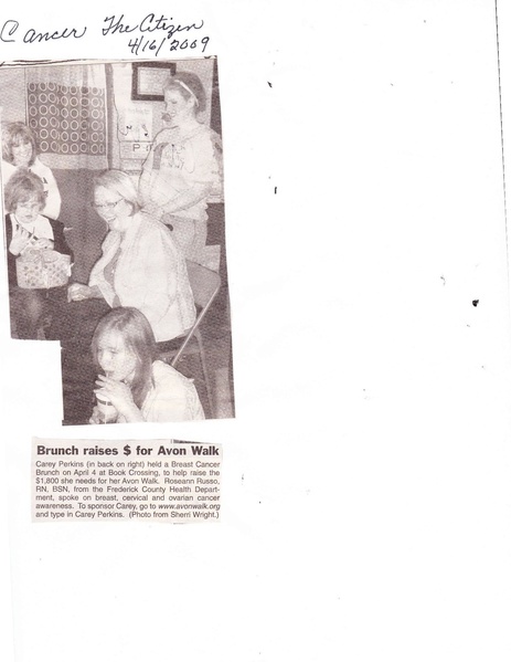 File:Roseann Russo raises money for Cancer from The Brunswick Citizen, April 16, 2009.pdf