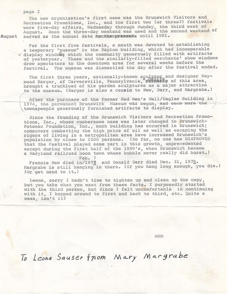 File:Letter from Mary Margrabe to Leona Sauser 1981 on Potomac Foundation and Potomac River Festival History (2).jpg