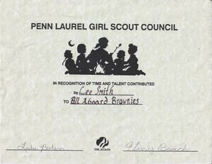 Penn Laurel Gir Scout Council Award to Lee Smith.jpg