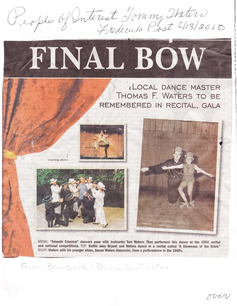 File:Tom Waters, Final Bow from The Frederick News Post, June 13, 2010.pdf