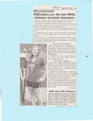 Lacrosse 2015, Kathy Miller from The Brunswick Citizen, April 30, 2015.pdf