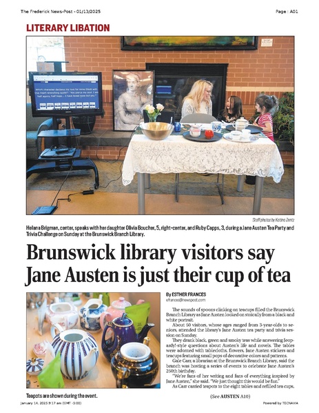 File:Brunswick library visitors say Jane Austen is just their cup of tea, FrederickNewsPost, 2025.01.13 A01 0.pdf