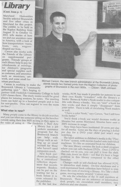 File:Library 2011 Michael Carlson Library Administrator from The Brunswick Citizen, October 6, 2011 (2).tif